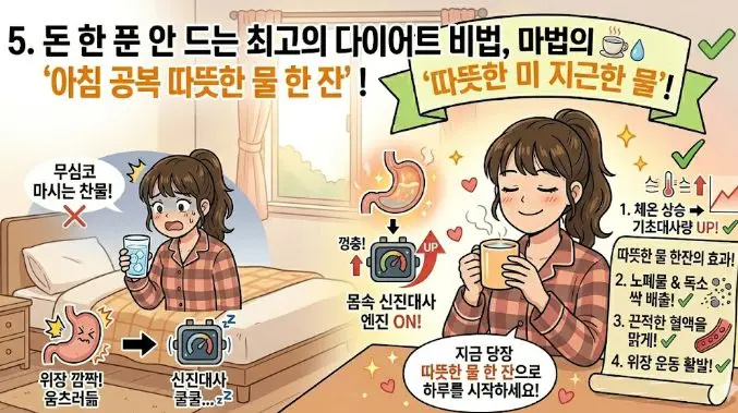 다이어트 꿀팁 공복 따뜻한 물
